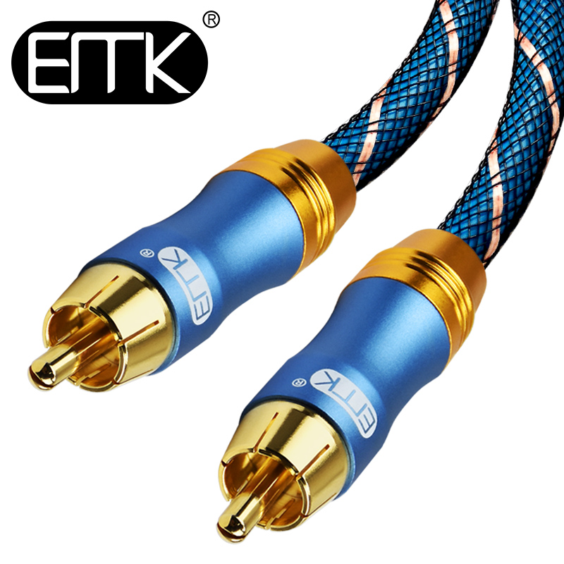 EMK RCA同轴音频线同轴音频电缆OD8.0尼龙编织5 m 8 m 10 m