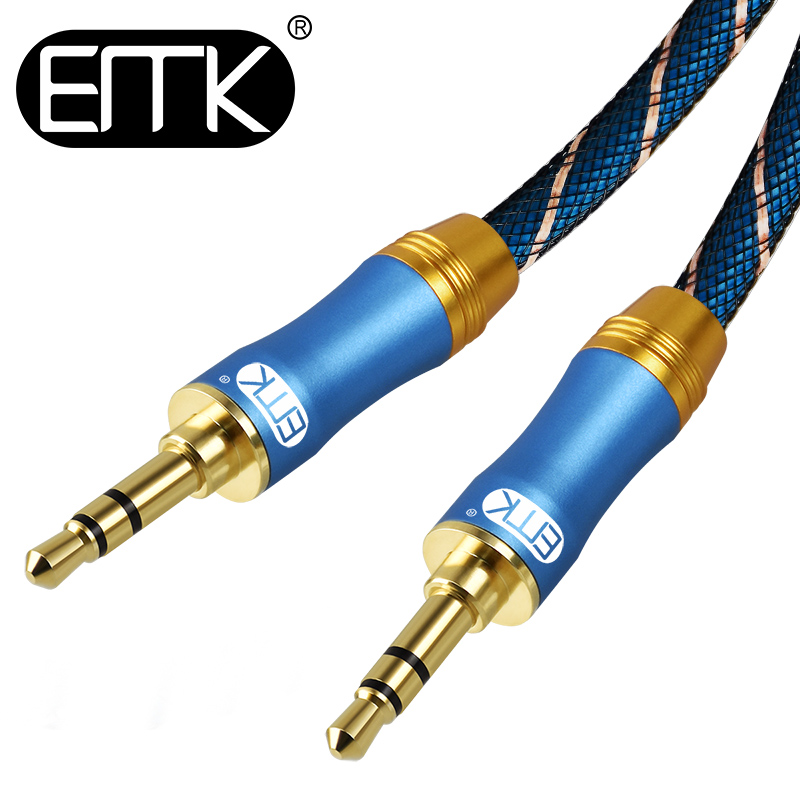 EMK 3.5毫米公对公音频线3.5镀金头音频辅助电缆 2m 3m 5m